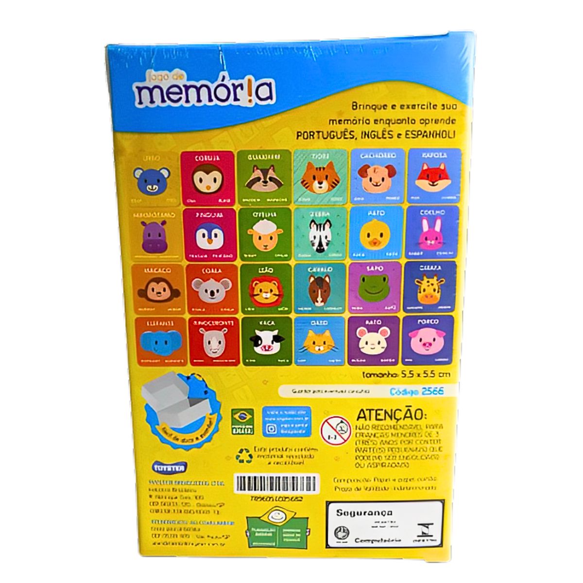 Jogo Memória Educativo Português, Inglês, Espanhol - Toyster Jogo Memória Educativo Português, Inglês, Espanhol - Toyster